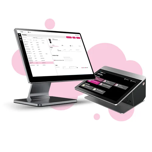 Interface du logiciel de caisse LS Coiffure sur écran et terminal tactile