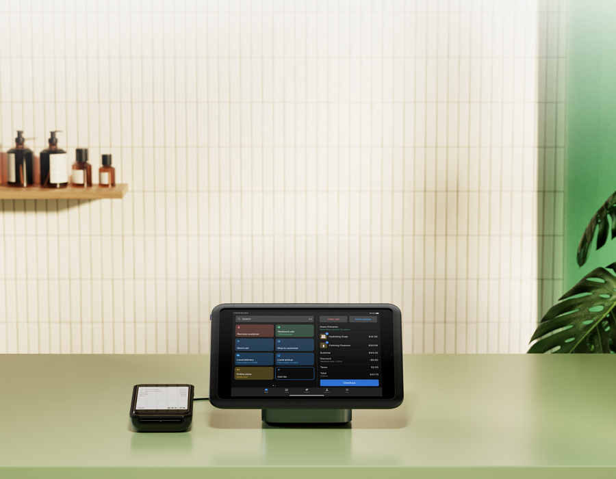 Interface Shopify POS sur iPad en boutique